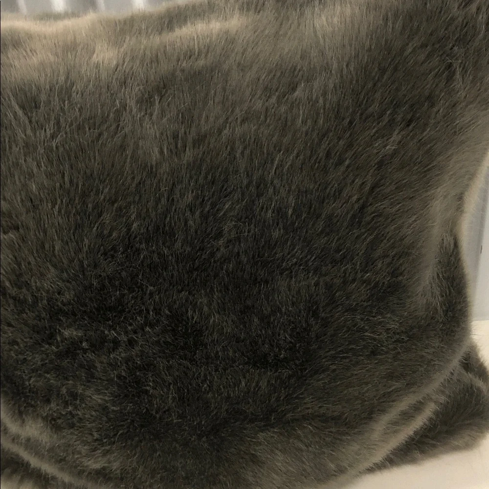 Restoration Hard Plush Faux Fur Square Throw Pillow